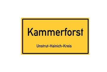 Isolated German city limit sign of Kammerforst located in Th�ringen