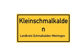 Isolated German city limit sign of Kleinschmalkalden located in Th�ringen