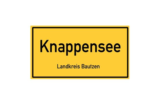 Isolated German city limit sign of Knappensee located in Sachsen