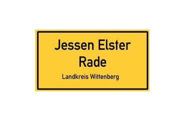 Isolated German city limit sign of Jessen Elster Rade located in Sachsen-Anhalt