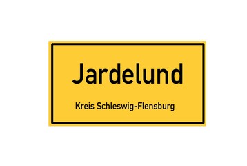 Isolated German city limit sign of Jardelund located in Schleswig-Holstein