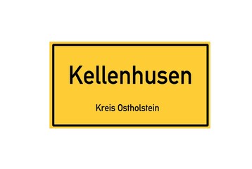 Isolated German city limit sign of Kellenhusen located in Schleswig-Holstein