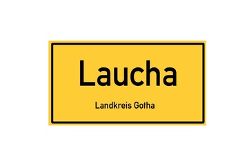 Isolated German city limit sign of Laucha located in Th�ringen