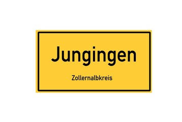 Isolated German city limit sign of Jungingen located in Baden-W�rttemberg