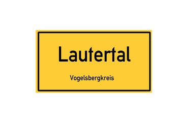 Isolated German city limit sign of Lautertal located in Hessen
