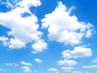 Naklejka na ściany i meble Blue sky with clouds closeup