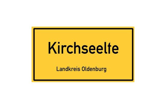 Isolated German city limit sign of Kirchseelte located in Niedersachsen