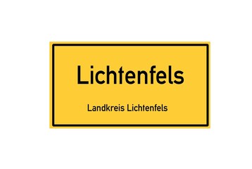 Isolated German city limit sign of Lichtenfels located in Bayern