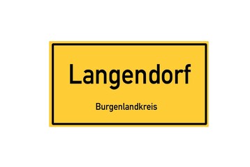 Isolated German city limit sign of Langendorf located in Sachsen-Anhalt