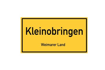 Isolated German city limit sign of Kleinobringen located in Th�ringen