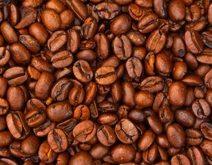 Cereal coffee in bulk on a black background.