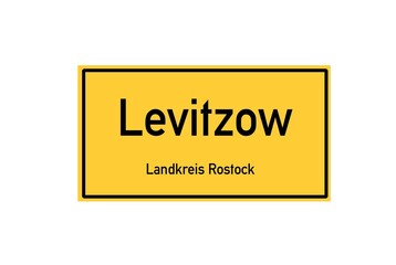 Isolated German city limit sign of Levitzow located in Mecklenburg-Vorpommern