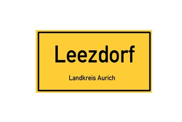 Isolated German city limit sign of Leezdorf located in Niedersachsen