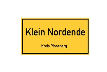 Isolated German city limit sign of Klein Nordende located in Schleswig-Holstein