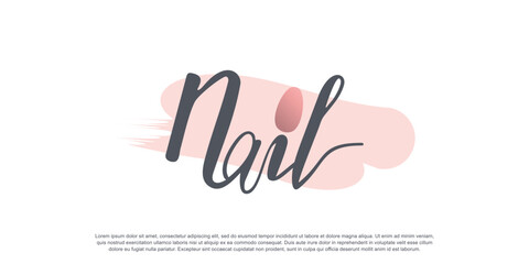 Nail logo design concept for beauty with creative element style