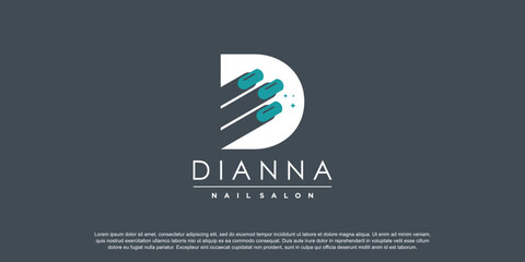 Nail logo design concept for beauty with creative element style