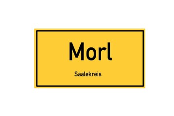 Isolated German city limit sign of Morl located in Sachsen-Anhalt