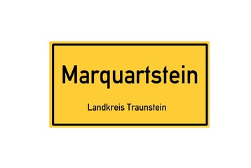 Isolated German city limit sign of Marquartstein located in Bayern
