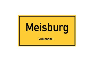 Isolated German city limit sign of Meisburg located in Rheinland-Pfalz