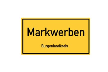 Isolated German city limit sign of Markwerben located in Sachsen-Anhalt