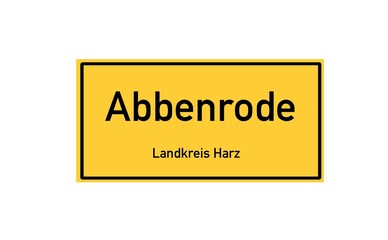 Isolated German city limit sign of Abbenrode located in Sachsen-Anhalt