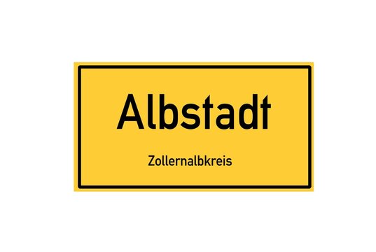 Isolated German city limit sign of Albstadt located in Baden-W�rttemberg