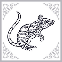 Mouse zentangle arts isolated on white background