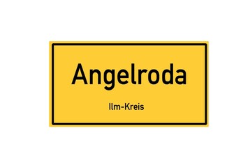 Isolated German city limit sign of Angelroda located in Th�ringen