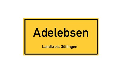 Isolated German city limit sign of Adelebsen located in Niedersachsen