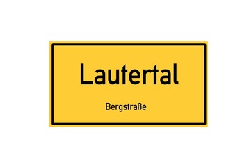 Isolated German city limit sign of Lautertal located in Hessen