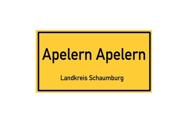 Isolated German city limit sign of Apelern Apelern located in Niedersachsen