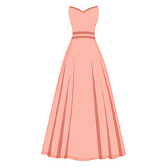 flat style dress on white background isolated vector