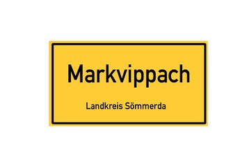 Isolated German city limit sign of Markvippach located in Th�ringen