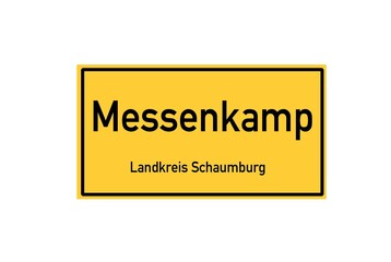 Isolated German city limit sign of Messenkamp located in Niedersachsen