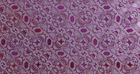 Render with a decorative background of twisted lines and circles in purple and red