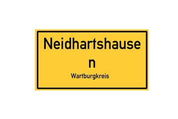 Isolated German city limit sign of Neidhartshausen located in Th�ringen