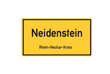 Isolated German city limit sign of Neidenstein located in Baden-W�rttemberg