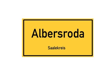 Isolated German city limit sign of Albersroda located in Sachsen-Anhalt