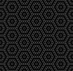 Vector seamless texture. Modern geometric background. Grid with hexagons.