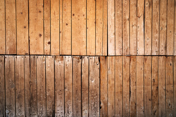 Wooden fence made of two parts. High quality photo