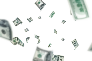 Dollar bill. Washington American cash. Usd money background. Money falling.