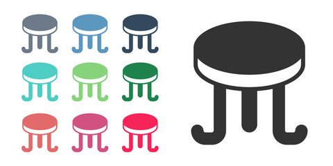 Black Coffee table icon isolated on white background. Street cafe. Set icons colorful. Vector