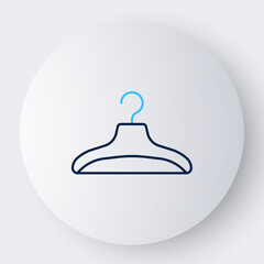 Line Hanger wardrobe icon isolated on white background. Cloakroom icon. Clothes service symbol. Laundry hanger sign. Colorful outline concept. Vector