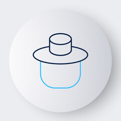 Line Beekeeper with protect hat icon isolated on white background. Special protective uniform. Colorful outline concept. Vector