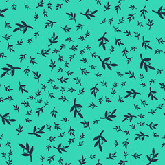 Obraz na płótnie Canvas Black Olives branch icon isolated seamless pattern on green background. Vector