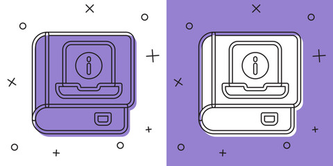 Set User manual icon isolated on white and purple background. User guide book. Instruction sign. Read before use. Vector