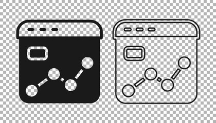 Black Market analysis icon isolated on transparent background. Report text file icon. Accounting sign. Audit, analysis, planning. Vector