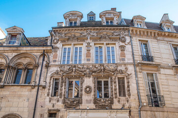 Fototapeta na wymiar Beautiful architecture in the city centre of Dijon in France