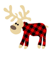 Santa reindeer in Сhristmas pajamas. Deer art. 