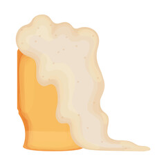 Isolated beer glass with foam Vector